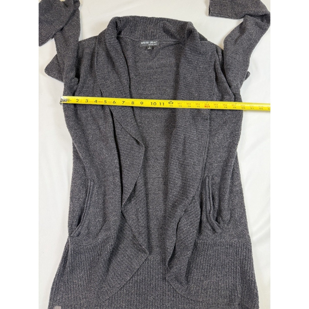 Barefoot Dreams Circle Cardigan Womens M Carbon‎ CozyChic Lite Shawl Collar - Picture 7 of 8